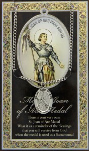 St. Joan of Arc Medal in Pewter with Bi-Fold Prayer Card [HPM032]
