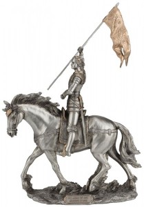 St. Joan of Arc Statue, Pewter Finish - 11 Inches [GSS021]