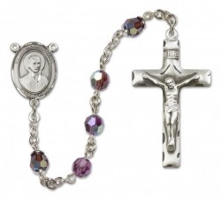 St. John Berchmans Sterling Silver Heirloom Rosary Squared Crucifix [RBEN0238]