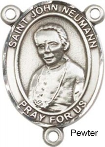 St. John Neumann Rosary Centerpiece Sterling Silver or Pewter [BLCR0306]