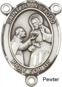 St. John of God Rosary Centerpiece Sterling Silver or Pewter [BLCR0278]