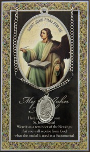 St. John the Evangelist Medal in Pewter with Bi-Fold Prayer Card [HPM033]