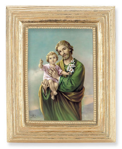 St. Joseph with Jesus 2.5x3.5 Print Under Glass [HFA5299]
