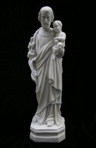 Saint Joseph Statue White Marble Composite - 16 inch [VIC3153]