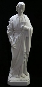 Saint Joseph the Worker Statue White Marble Composite - 33 inch [VIC9009]