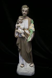 Saint Joseph with Child Statue Hand Painted Marble Composite - 19 inch [VIC9015]