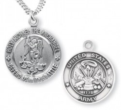 St. Michael Army Medal Sterling Silver [REM1001]