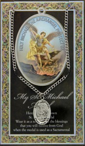 St. Michael  Medal in Pewter with Bi-Fold Prayer Card [HPM006]
