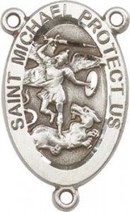 St. Michael National Guard Sterling Silver Rosary Centerpiece [BLCR0145]