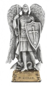 Saint Michael Pewter Statue 4 Inch [HRST330]