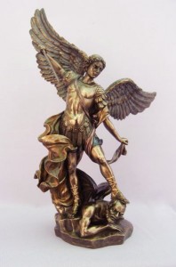 St. Michael Statue in Bronzed Resin - 14.5 inch [GSCH003]