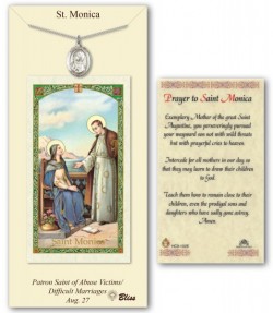 St. Monica Medal in Pewter with Prayer Card [BLPCP047]