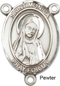 St. Monica Rosary Centerpiece Sterling Silver or Pewter [BLCR0246]