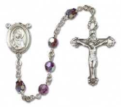 St. Monica Sterling Silver Heirloom Rosary Fancy Crucifix [RBEN1304]