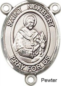 St. Norbert Rosary Centerpiece Sterling Silver or Pewter [BLCR0466]