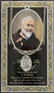 St. Padre Pio Medal in Pewter with Bi-Fold Prayer Card [HPM045]