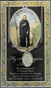 St. Peregrine Medal in Pewter with Bi-Fold Prayer Card [HPM042]