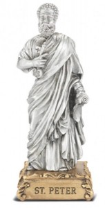 Saint Peter Pewter Statue 4 Inch [HRST518]