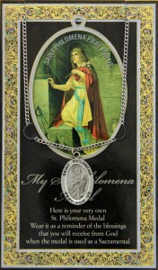 St. Philomena Medal in Pewter with Bi-Fold Prayer Card [HPM044]