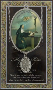 St. Rita Medal in Pewter with Bi-Fold Prayer Card [HPM047]