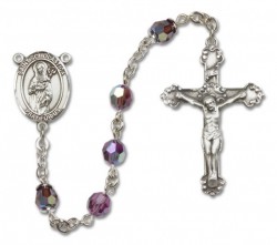 St. Scholastica Sterling Silver Heirloom Rosary Fancy Crucifix [RBEN1352]
