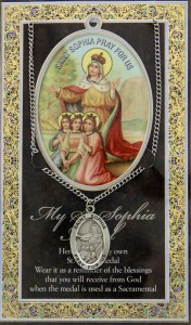 St. Sophia Faith, Hope, Love Medal in Pewter with Bi-Fold Prayer Card [HPM050]