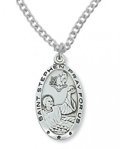 Men's St. Stephen Medal Sterling Silver [MVM1085]