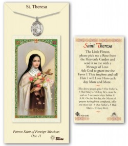 St. Theresa Medal in Pewter with Prayer Card [BLPCP051]