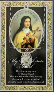 St. Therese  Medal in Pewter with Bi-Fold Prayer Card [HPM007]
