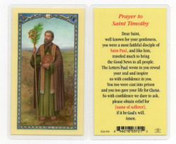St. Timothy Laminated Prayer Card [HPR554]