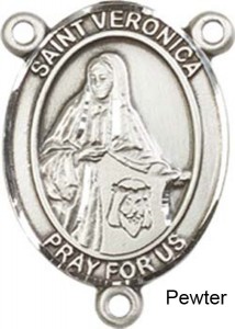 St. Veronica Rosary Centerpiece Sterling Silver or Pewter [BLCR0276]