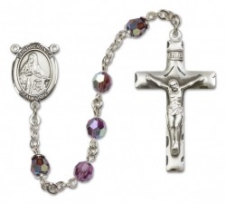 St. Veronica Sterling Silver Heirloom Rosary Squared Crucifix [RBEN0412]
