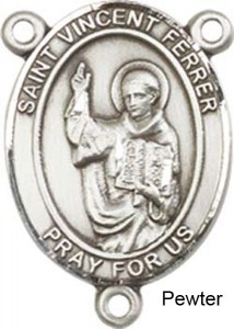 St. Vincent Ferrer Rosary Centerpiece Sterling Silver or Pewter [BLCR0303]