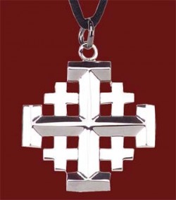 Stainless Steel Jerusalem Cross Pendant - 1 1/4“ H [TSG1002]
