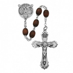 Sterling Silver Boys Confirmation Rosary in Brown [MVRB1014]