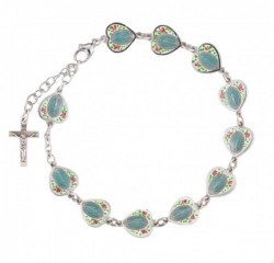 Sterling Silver Cloisonne Enameled Miraculous Rosary Bracelet [HRB1001]