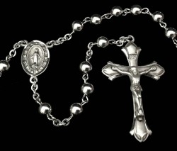 Sterling Silver Miraculous Rosary 6mm [HMBR028]