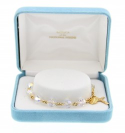 Swarovski Rosary Bracelet with Gold Plated Charms [HRB1000]