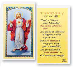 The Miracle of Friendship Sacred Heart of Jesus Laminated Prayer Card [HPR701]