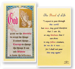 The Road of Life Serenity Laminated Prayer Card [HPR710]