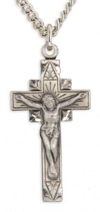 Men's Crucifix Pendant with Leaf Corners [HM0751]