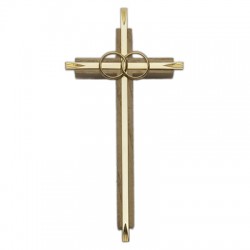 Wedding Cross - 7 1/2 inch Oak &amp; Metal [CR4060]