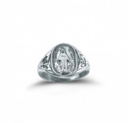 Women's Miraculous Medal Ring Sterling Silver [HMR010]