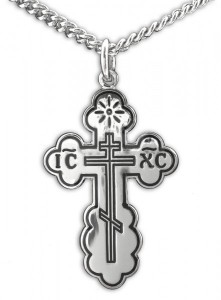 Women's Saint Olga Orthodox Sterling Silver Cross Pendant - 2 sizes [RECR1022]
