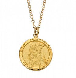 Women's Round Saint Christopher Goldtone Medal [MV2019]