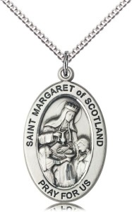 Women's St. Margaret of Scotland Oval Necklace [DM1407]