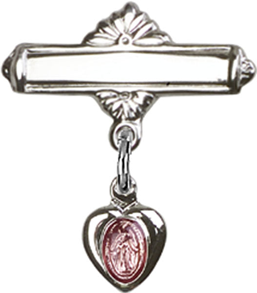 Engravable Baby Pin with Pink Miraculous Charm