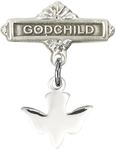 Holy Spirit Charm and Godchild Badge Pin
