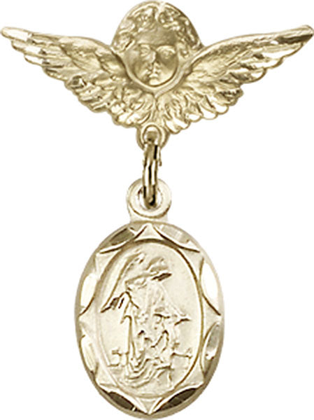 Guardian Angel Charm and Angel with Smaller Wings Badge Pin