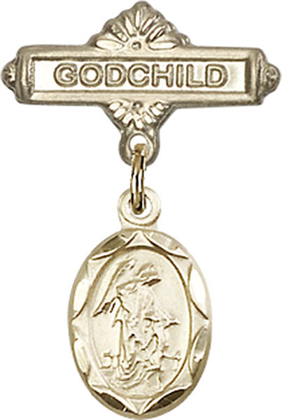 Guardian Angel Charm and Godchild Badge Pin